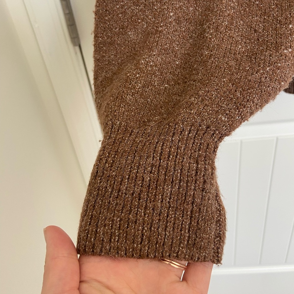 Olive + Oak women’s brown patterned soft cowl neck plush sweater‎ XL - Picture 4 of 7